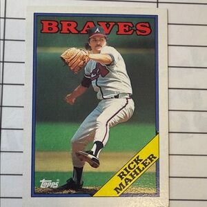 Topps Braves Rick Mahler Card with Blue and Yellow Accents